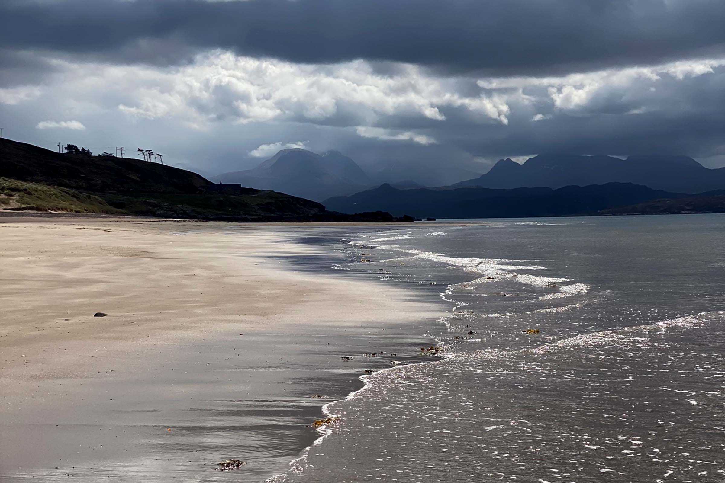 Stormy skies and golden sands at Big Sand beach